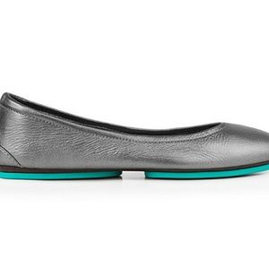 Practically new Metallic grey Tieks Flats